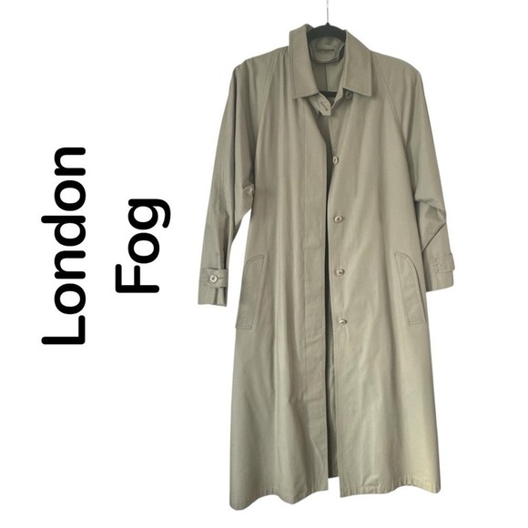 Vintage London Fog Classic Trench Coat Khaki Size Regular 12 - Picture 2 of 8